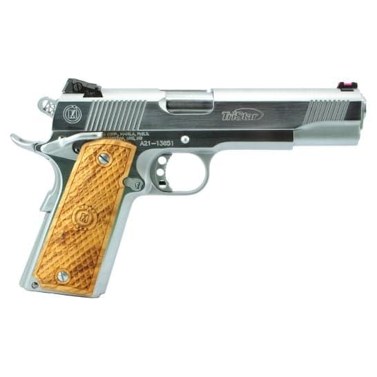TRISTAR TROPHY 1911 45ACP HC 5" 8+1 HARD CHROME | MAHOGANY GRIPS